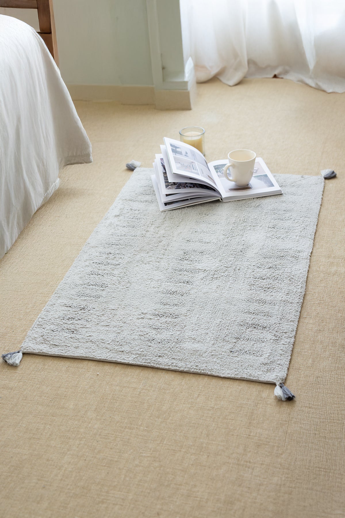 İRYA-Togo Tekli Banyo Paspası %100 Pamuk 70x110 Gri-Banyo Paspası-1-Milagron.com