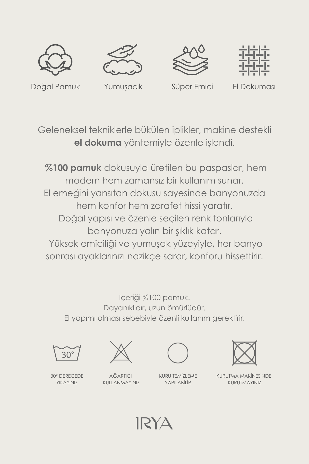 Irya-Togo Tekli Banyo Paspası %100 Pamuk 70x110 Somon-Paspas-3-Milagron.com