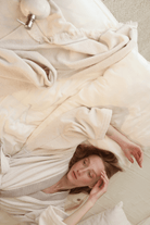 Irya-Travertine %100 Pamuk Kadın Bornoz Açık Bej-Bornoz-10-Milagron.com