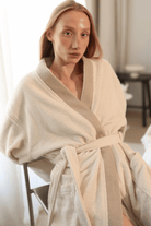 Irya-Travertine %100 Pamuk Kadın Bornoz Açık Bej-Bornoz-7-Milagron.com