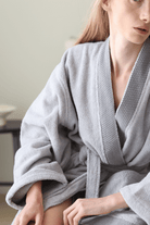 Irya-Travertine %100 Pamuk Kadın Bornoz Gri-Bornoz-7-Milagron.com