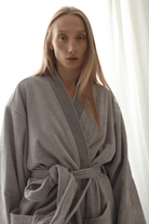 Irya-Travertine %100 Pamuk Kadın Bornoz Gri-Bornoz-8-Milagron.com