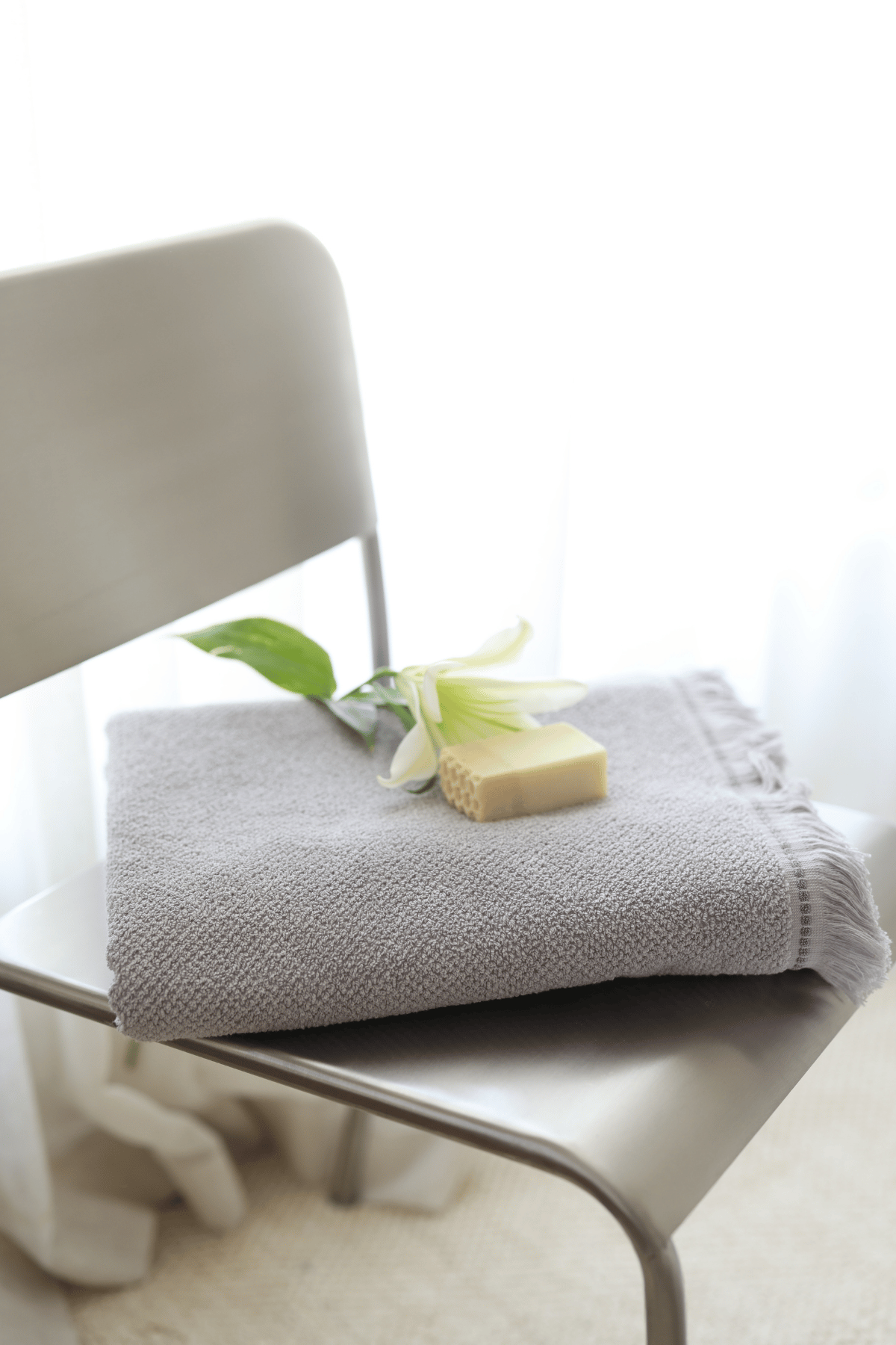 Irya-Travertine %100 Pamuk Yüz Havlusu 50x90 Gri-Havlu-1-Milagron.com