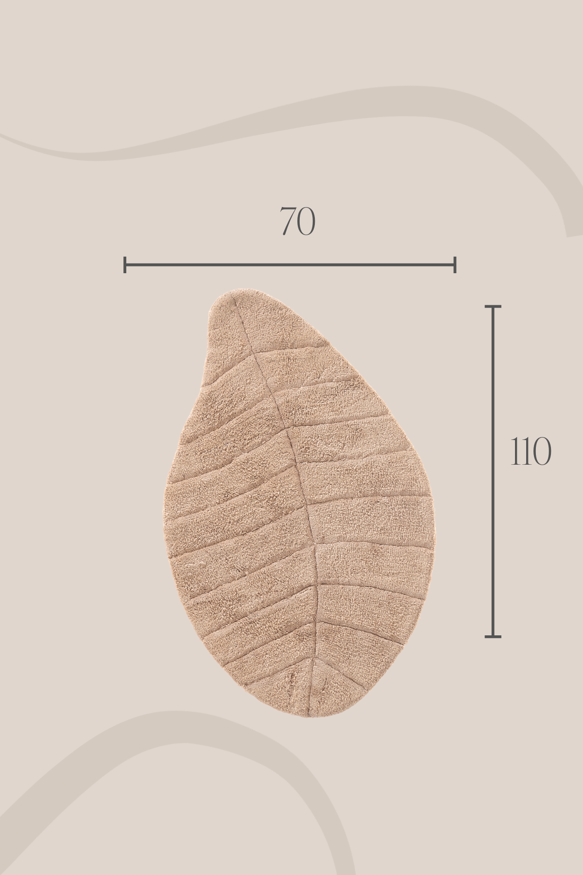 Irya-Tropic Tekli Banyo Paspası %100 Pamuk 70x110 Bej-Paspas-3-Milagron.com