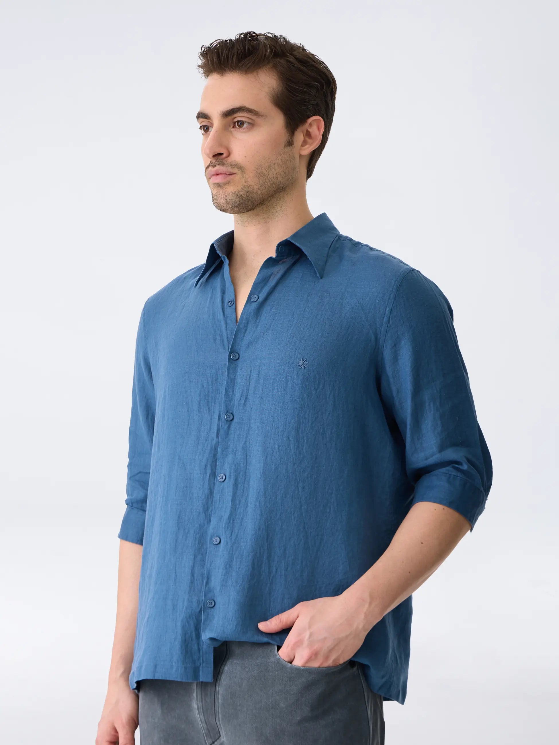 Isaora-The Linen Shirt 3/4-2-Milagron.com