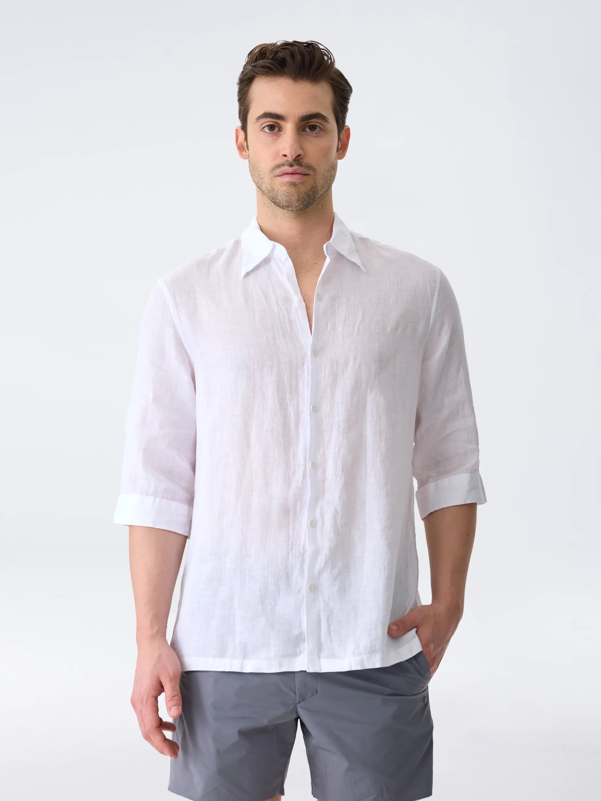 Isaora-The Linen Shirt 3/4-25-Milagron.com
