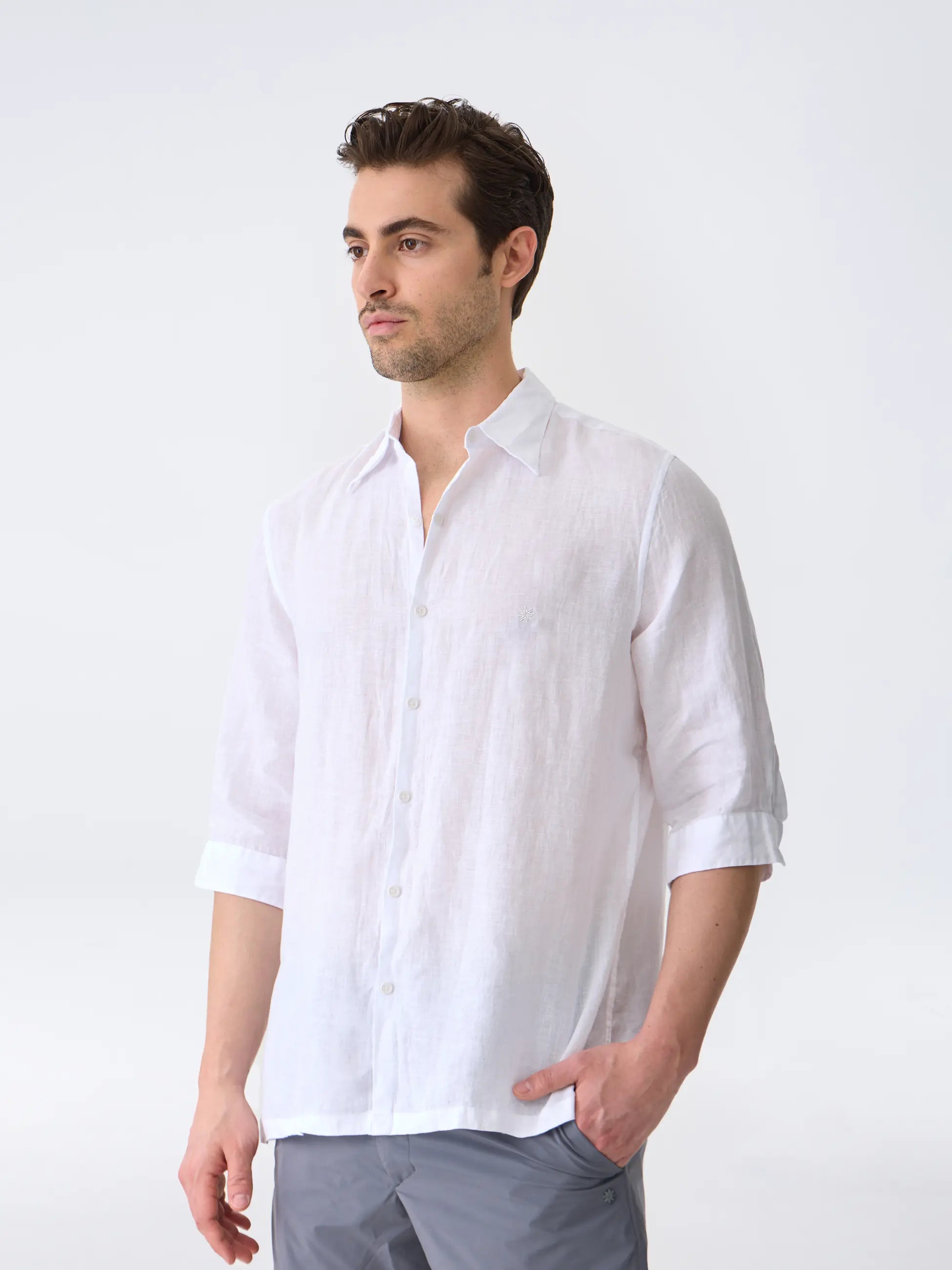 Isaora-The Linen Shirt 3/4-26-Milagron.com