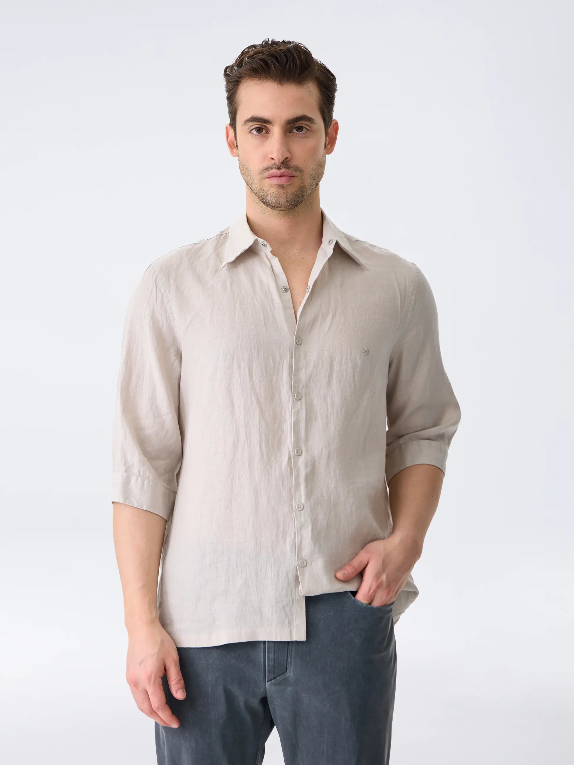 Isaora-The Linen Shirt 3/4-6-Milagron.com