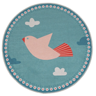 Amulet Bird Mint Yeşili Yıkanabilir Yuvarlak Çocuk Halısı - 120Cm