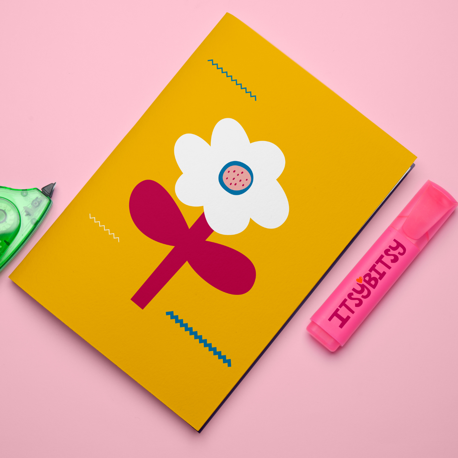 Big Flower Defter Ve Notluk Seti , Sarı