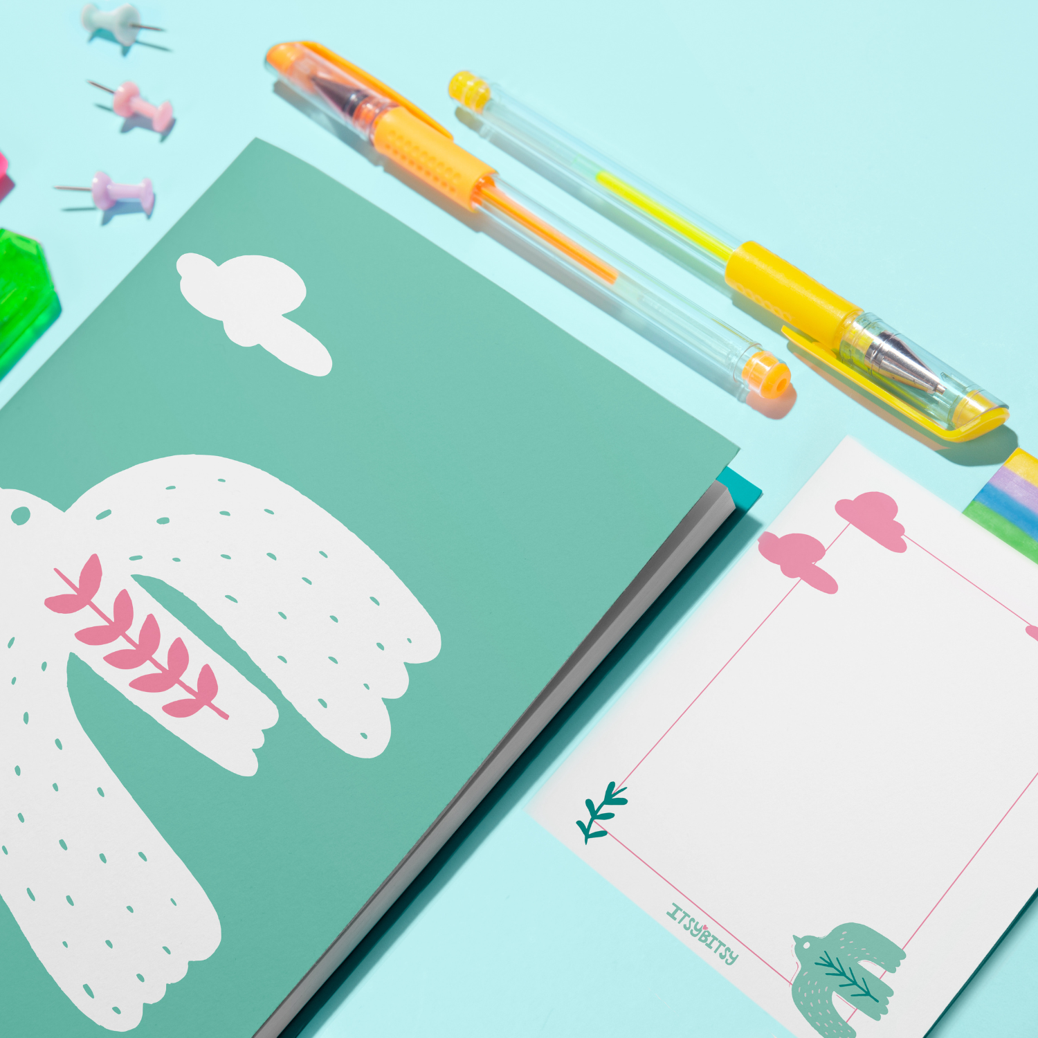 Bird Of Life Defter Ve Notluk Seti , Mint Yeşili