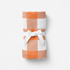 Bird Of Life Orange Check Müslin Bebek Örtüsü - 70X70Cm