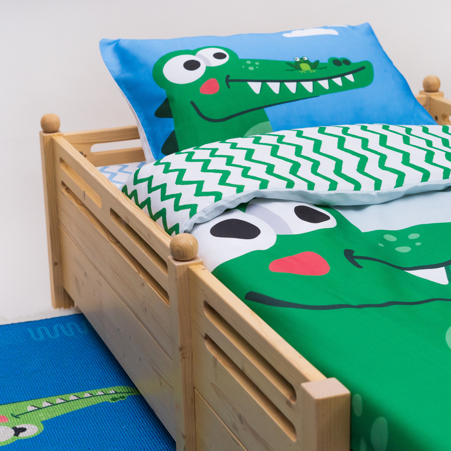 Croc-A-Dream Çift Taraflı Pamuk Saten Çok Renkli Çocuk Nevresim Seti 140X200Cm
