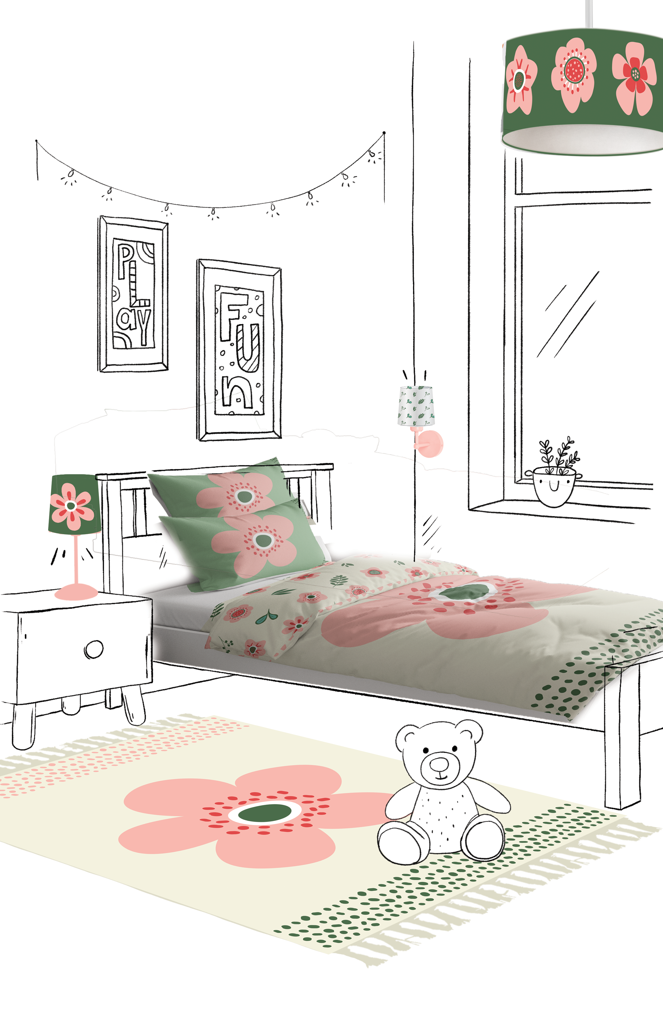 Petit Fleur Müslin Çok Renkli Çocuk Çarşaf Seti 90X190Cm