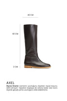 Axel Deri 2 Cm Düz Çizme