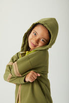 JayJayJumpie-3'ü Bir Arada Dönüşebilir Hoodie Çıkarılabilir Dirsek Parçalı Kapüşonlu Çocuk Sweatshirt | Haki-Sweatshirts & Hoodies-4-Milagron.com