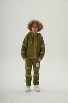 JayJayJumpie-3'ü Bir Arada Dönüşebilir Hoodie Çıkarılabilir Dirsek Parçalı Kapüşonlu Çocuk Sweatshirt | Haki-Sweatshirts & Hoodies-6-Milagron.com