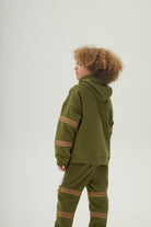 JayJayJumpie-3'ü Bir Arada Dönüşebilir Hoodie Çıkarılabilir Dirsek Parçalı Kapüşonlu Çocuk Sweatshirt | Haki-Sweatshirts & Hoodies-7-Milagron.com