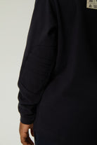 JayJayJumpie-Dirsek Pedli Pamuklu Uzun Kollu Tişört | Lacivert-T-Shirts-5-Milagron.com