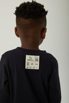 JayJayJumpie-Dirsek Pedli Pamuklu Uzun Kollu Tişört | Lacivert-T-Shirts-6-Milagron.com