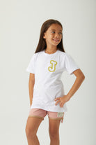 JayJayJumpie-Lime J Baskılı Pamuklu Beyaz Kısa Kollu Tişört-T-Shirts-1-Milagron.com