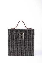 Jeloux-Black Crystal Akrilik Kristal Taşlı Makyaj Çantası 15cm X 15cm X 15cm-El Çantası-1-Milagron.com