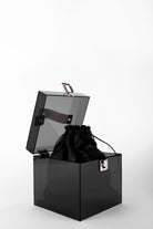 Jeloux-Onyx Akrilik Şeffaf Makyaj Çantası 15cm X 15cm X 15cm-El Çantası-3-Milagron.com