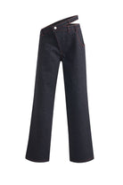 Jendue-Davidson Asymmetric Belt Pants-Kot Pantolon-2-Milagron.com
