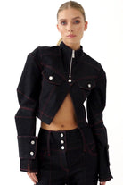 Jendue-Davidson Cropped Denim Jacket-Ceket-1-Milagron.com