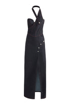 Jendue-Davidson Cross Neck Maxi Dress-Elbise-2-Milagron.com