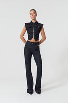 Jendue-Davidson Cut Out Wide Leg Pants-Kot Pantolon-1-Milagron.com