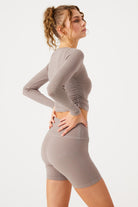 Jerf-Aura 7cm Modal Kısa Şort Açık Kahve-Tayt-2-Milagron.com