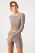 Jerf-Aura 7cm Modal Kısa Şort Açık Kahve-Tayt-4-Milagron.com