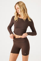Jerf-Aura 7cm Modal Kısa Şort Koyu Kahve-Tayt-1-Milagron.com