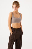 Jerf-Aura Çift Katlı Modal Bra Açık Kahve-Spor Sütyeni-4-Milagron.com