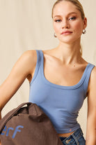 Jerf-Aura Kısa Boy Soft Atlet Mavi-Spor Üstü-1-Milagron.com