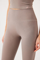 Jerf-Aura Yüksek Bel 7/8 Modal Tayt Açık Kahve-Tayt-4-Milagron.com