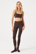 Jerf-Aura Yüksek Bel 7/8 Modal Tayt Koyu Kahve-Tayt-1-Milagron.com