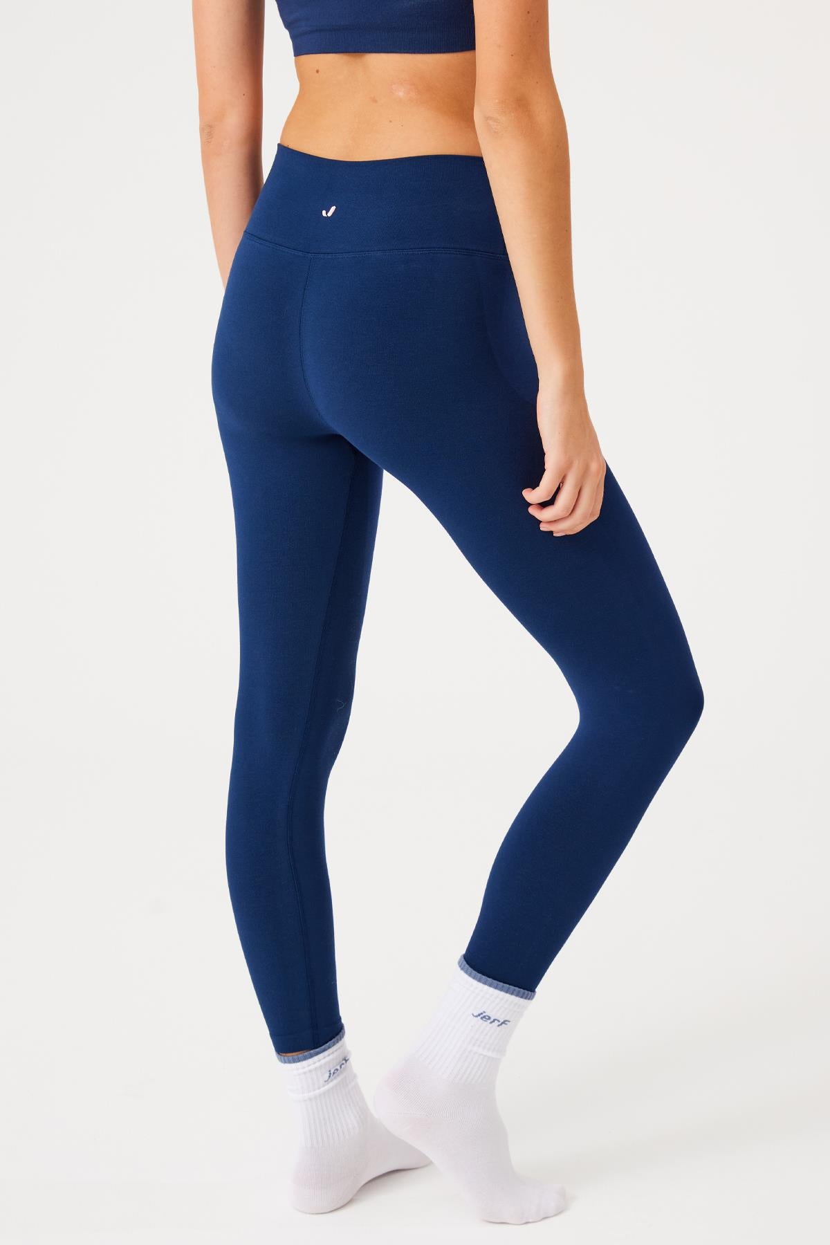 Jerf-Aura Yüksek Bel 7/8 Modal Tayt Lacivert-Tayt-2-Milagron.com