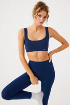 Jerf-Aura Yüksek Bel 7/8 Modal Tayt Lacivert-Tayt-3-Milagron.com