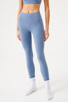 Jerf-Aura Yüksek Bel 7/8 Modal Tayt Mavi-Tayt-4-Milagron.com