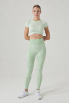 Jerf-Bonita Desen Detaylı Şekillendirici Tayt Yeşil-Tayt-1-Milagron.com