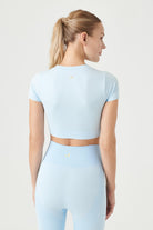 Jerf-Captiva Yumuşak Dokulu & Esnek Crop Top Mavi-Crop Top-3-Milagron.com