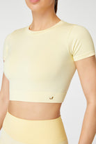 Jerf-Captiva Yumuşak Dokulu & Esnek Crop Top Sarı-Crop Top-2-Milagron.com