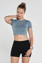 Jerf-Captiva Yumuşak Dokulu & Esnek Crop Top Stone-Crop Top-1-Milagron.com
