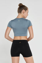 Jerf-Captiva Yumuşak Dokulu & Esnek Crop Top Stone-Crop Top-3-Milagron.com