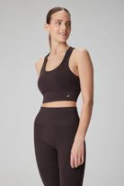 Jerf-Gela Çift Katlı Kompress Sport Bra Acı Kahve-Spor Sütyeni-2-Milagron.com