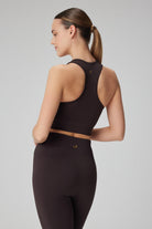 Jerf-Gela Çift Katlı Kompress Sport Bra Acı Kahve-Spor Sütyeni-3-Milagron.com