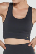 Jerf-Gela Çift Katlı Kompress Sport Bra Antrasit-Spor Sütyeni-2-Milagron.com