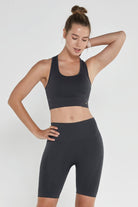 Jerf-Gela Çift Katlı Kompress Sport Bra Antrasit-Spor Sütyeni-3-Milagron.com